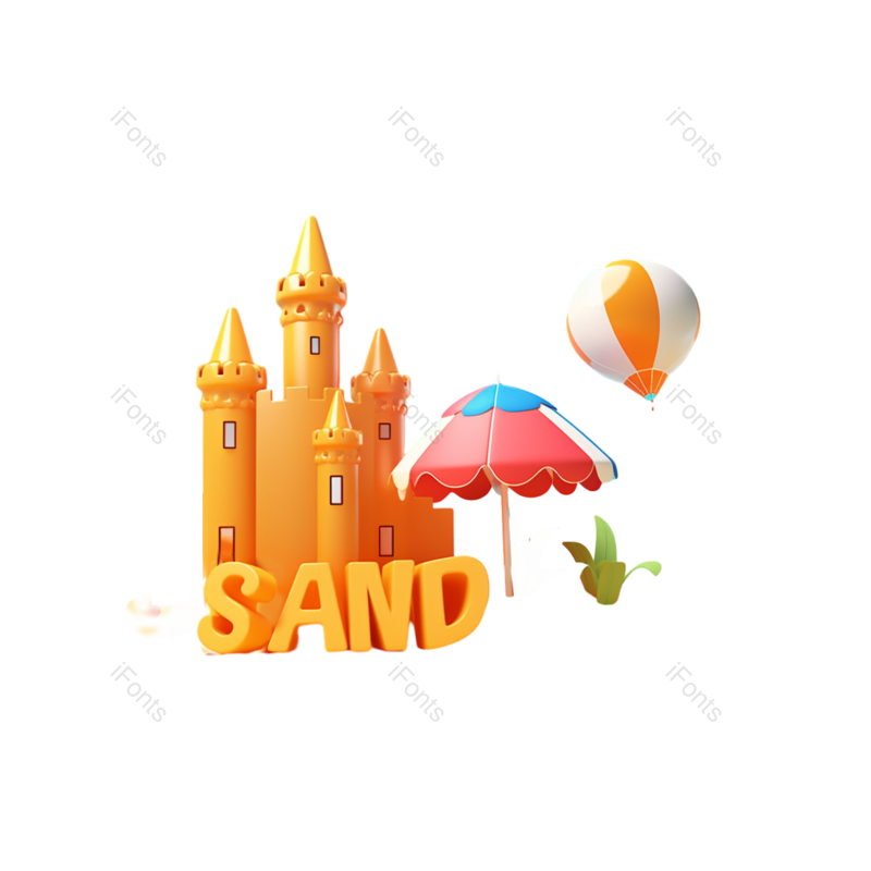 天空图片,夏天元素,插画PNG,城堡免抠素材